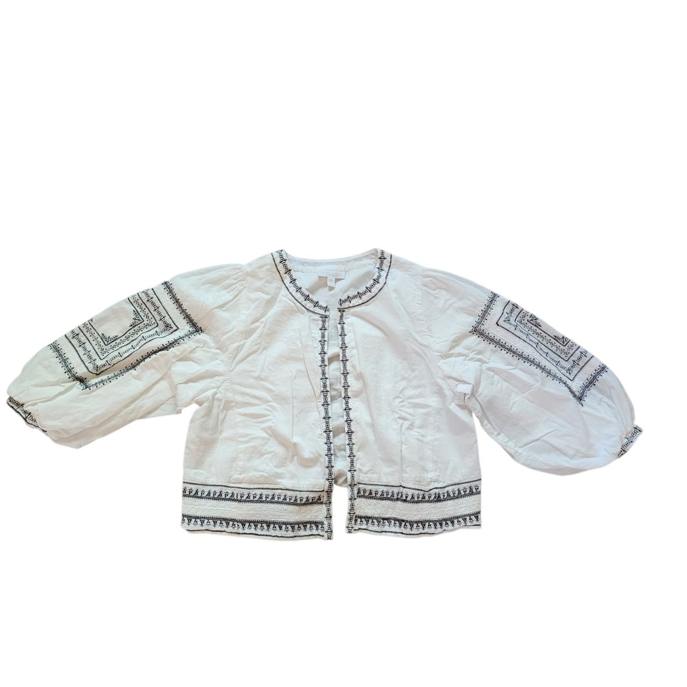 The White Company White Label Organic Cotton Embroidered Jacket White US 12